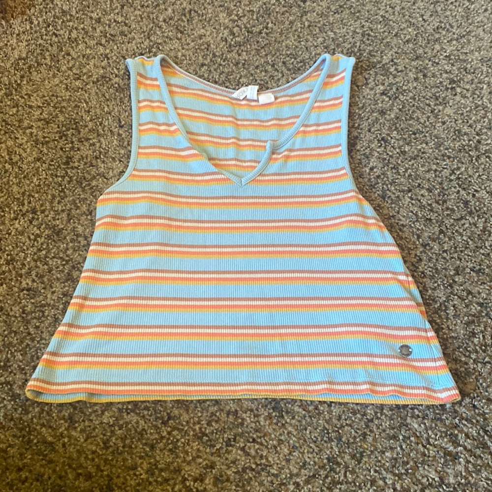Pastel striped Roxy crop top